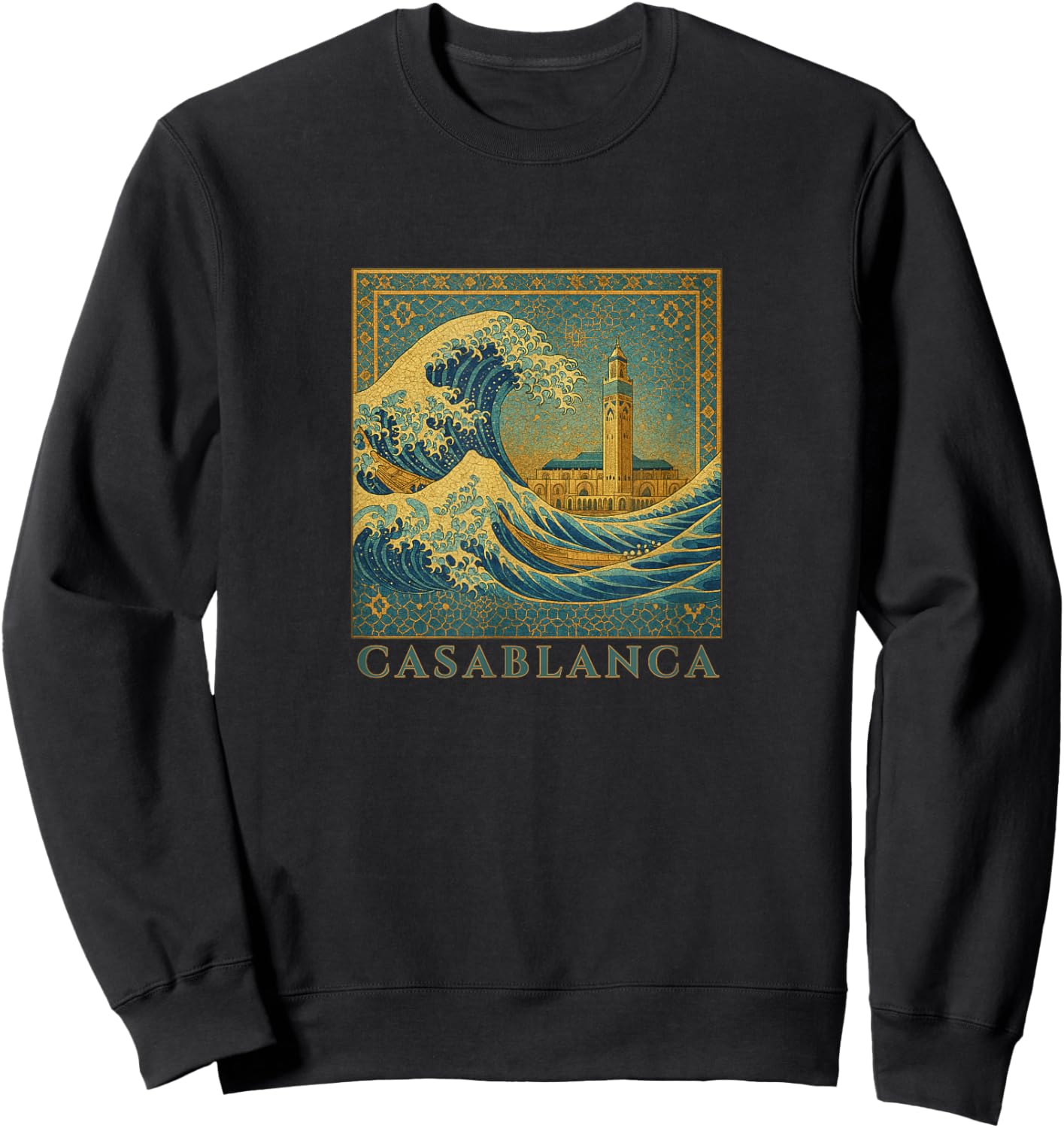 The Great Mosque Wave / Casablanca / Kanagawa Remix Sweatshirt - Sweatshirt | Black