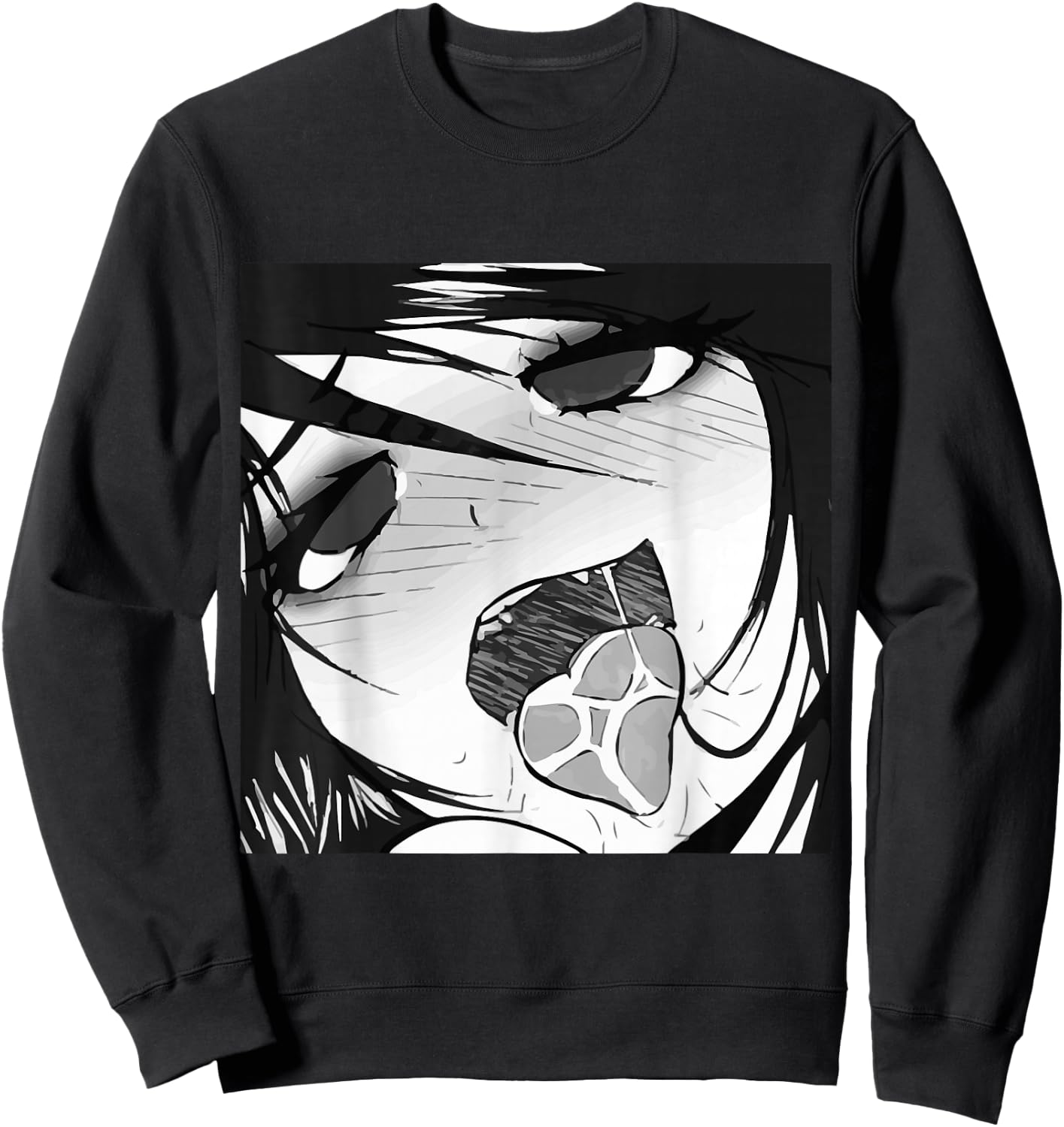 Ecchi Otaku Hentai Waifu Ahegao Girl Manga Anime Sweatshirt - Sweatshirt | Black