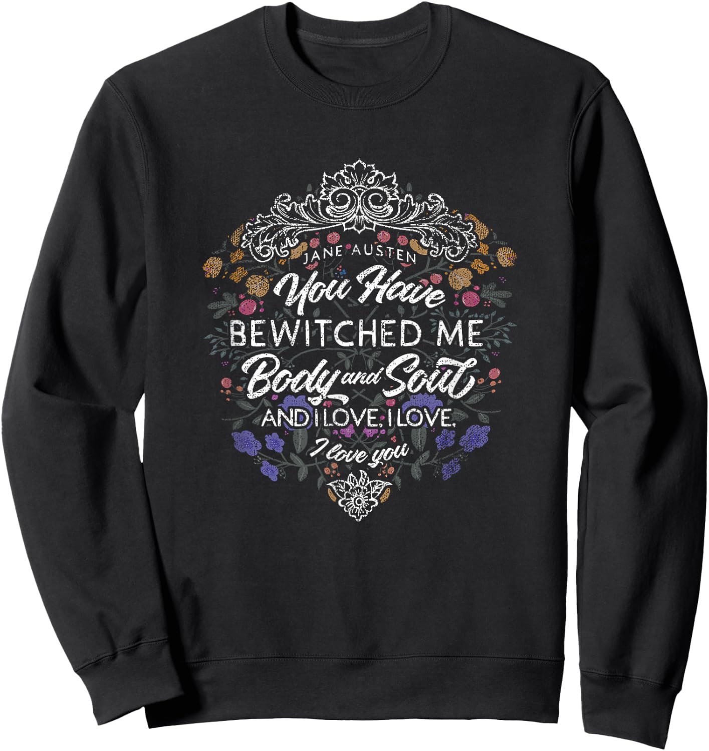 Jane Austen Merchandise, Vintage, Pride and Prejudice Sweatshirt - Sweatshirt | Black