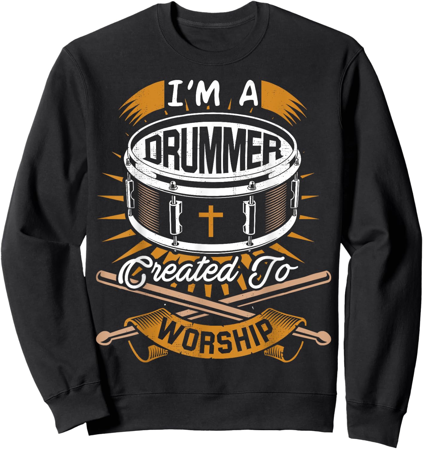 Christian Drummer Gift for Drummers Who Rock God Sweatshirt - Sweatshirt | Black