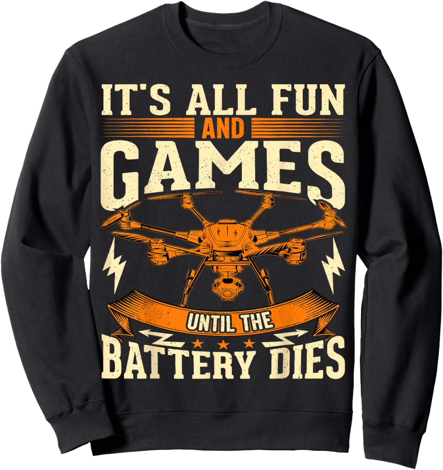 Certified Drone Pilot Life Funny Operator Dad FPV Quadcopter Sweatshirt - Sweatshirt | Black