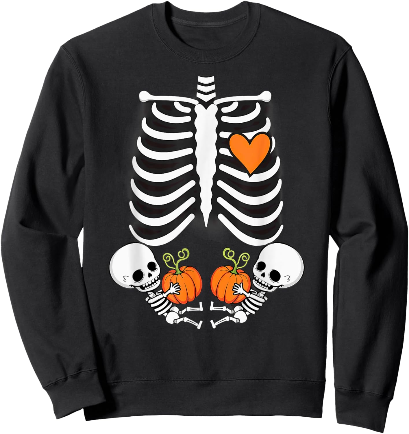Pregnancy Announcement Gender Reveal Skeleton Twins Sweatshirt - Sweatshirt | Black