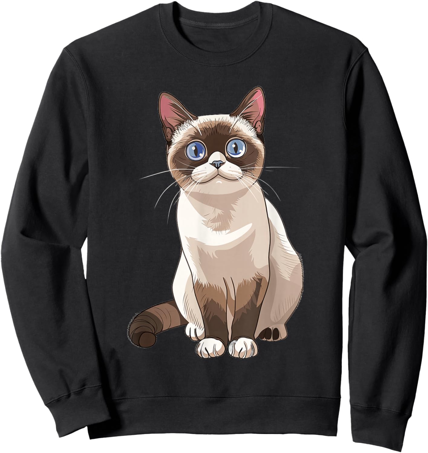 Snowshoe Cat Anime Sweatshirt - Sweatshirt | Black