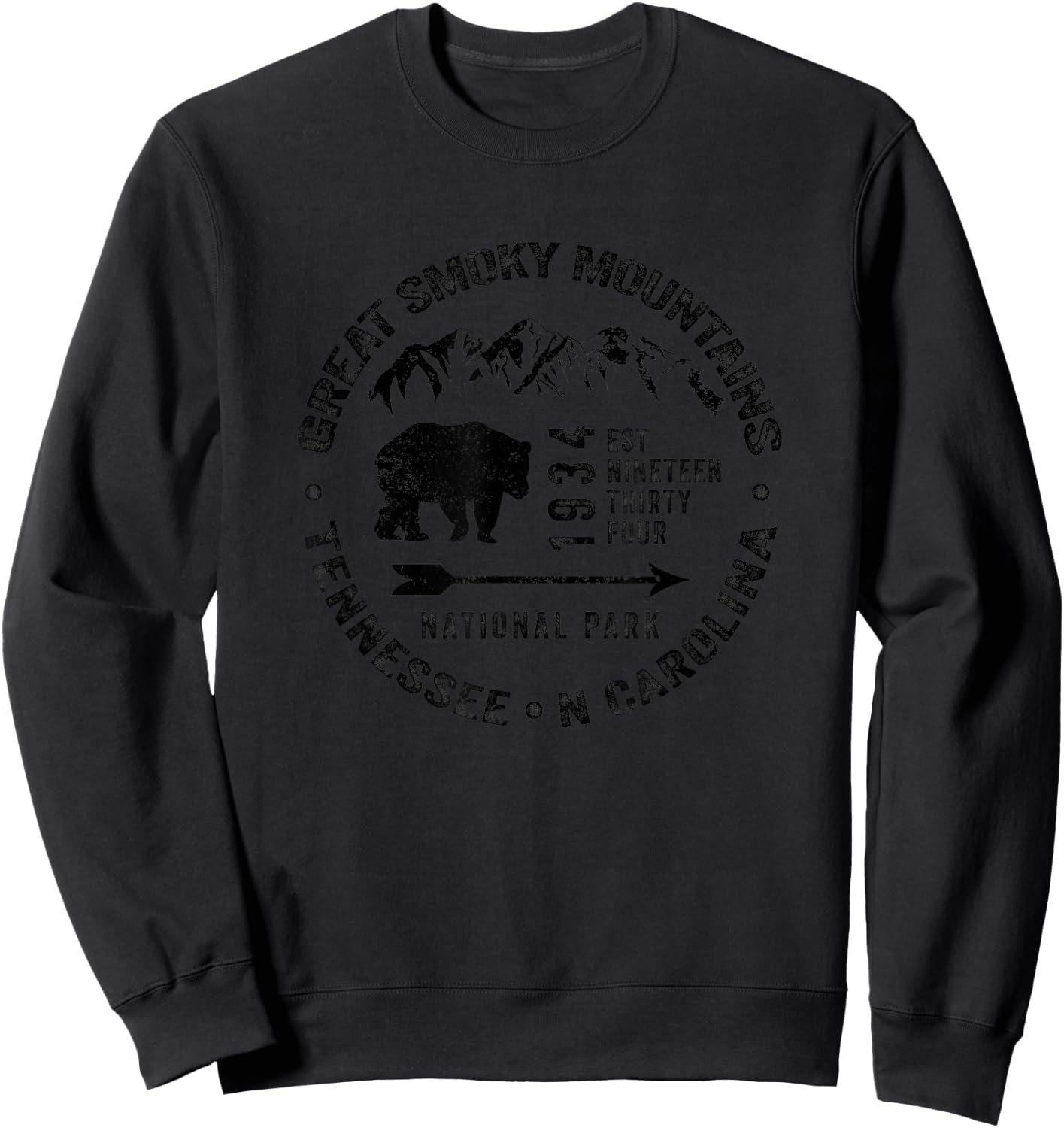Great Smoky Mountains National Park USA Black Bears Hiking Sweatshirt - Sweatshirt | Black