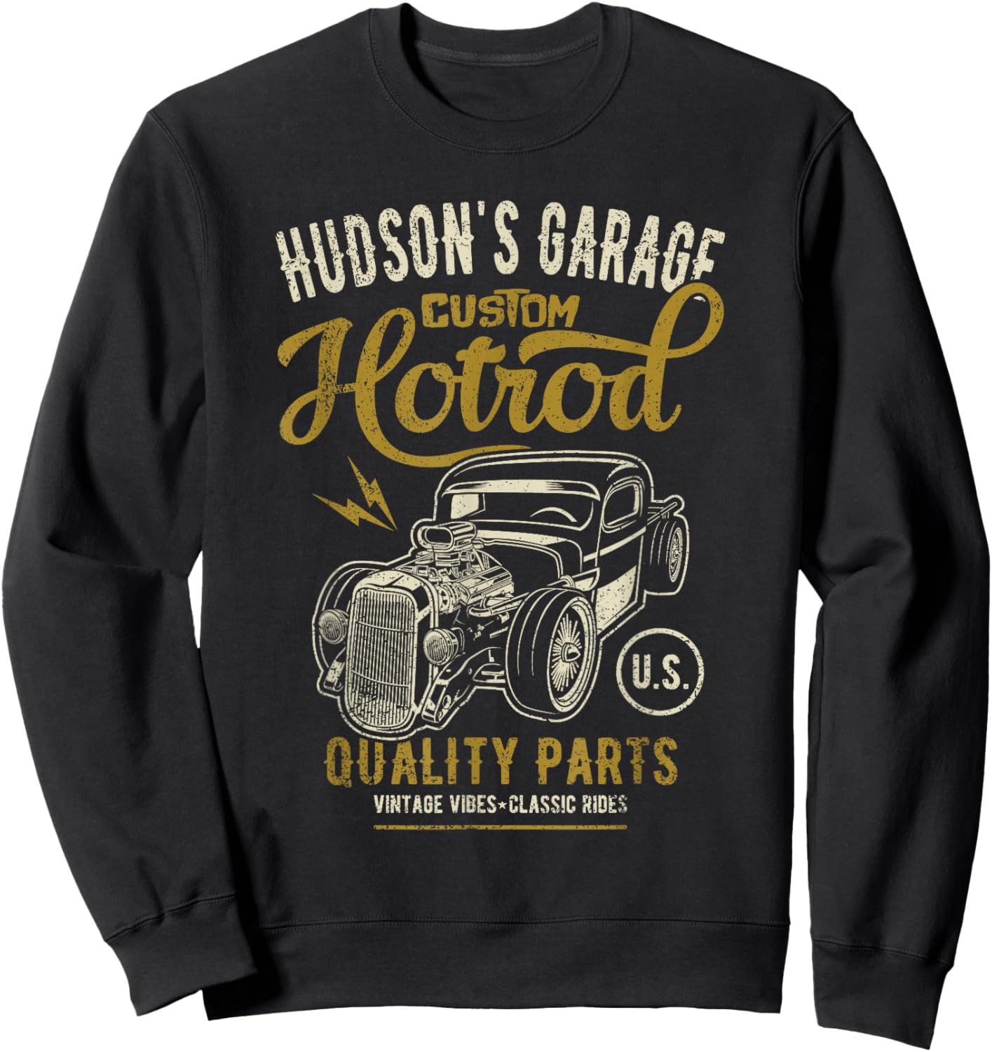 Hudson's Hotrod Garage Classic Car Hudson Design Sweatshirt - Sweatshirt | Black