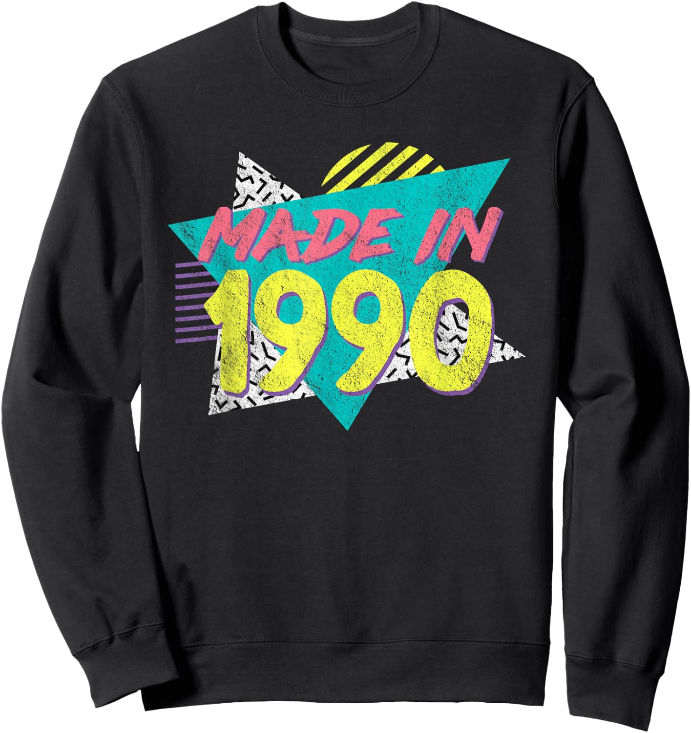 Made in 1990 Retro Vintage 35th Birthday Sweatshirt - Sweatshirt | Black