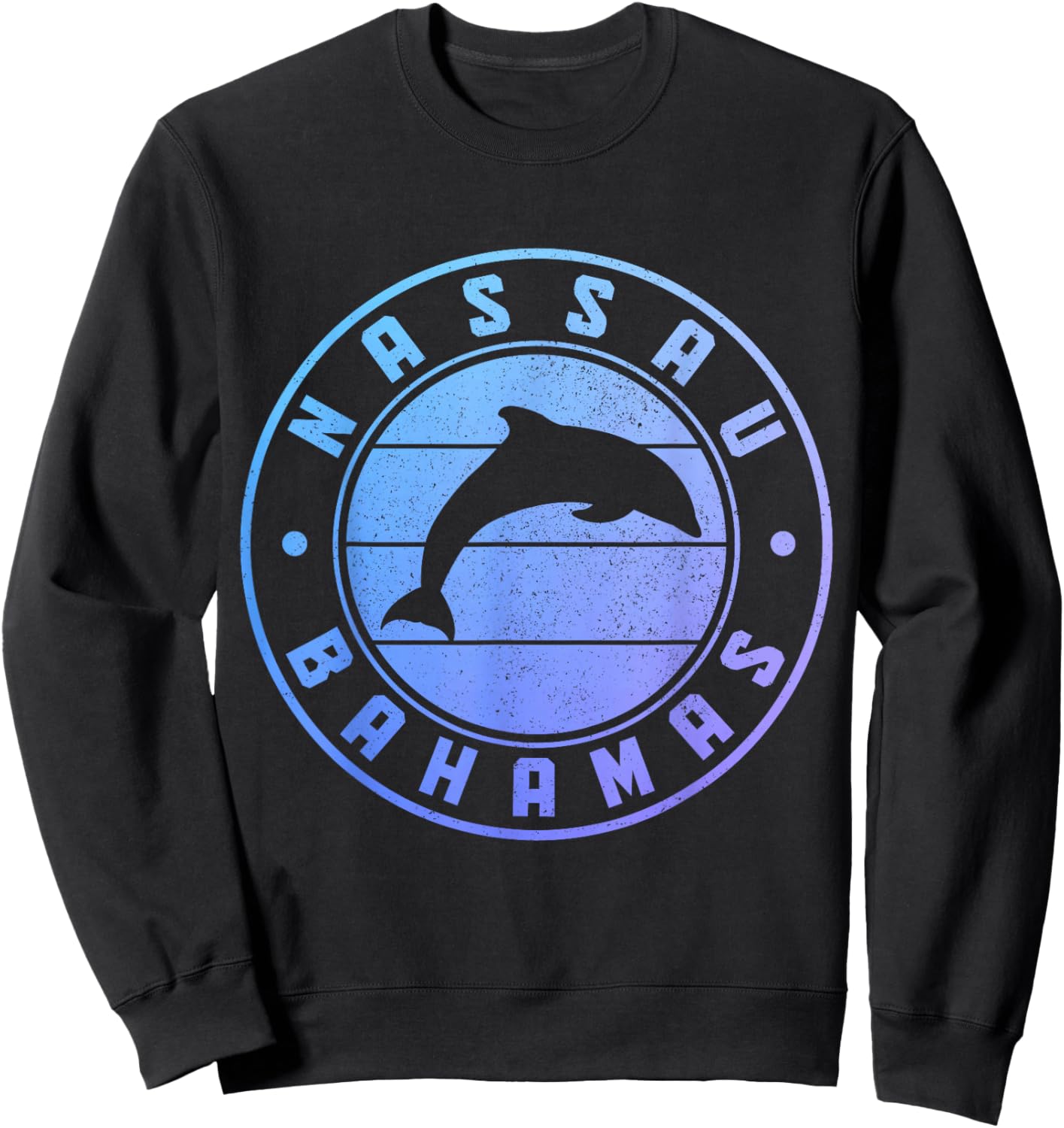 Nassau Bahamas Dolphin Souvenir Vintage Sweatshirt - Sweatshirt | Black