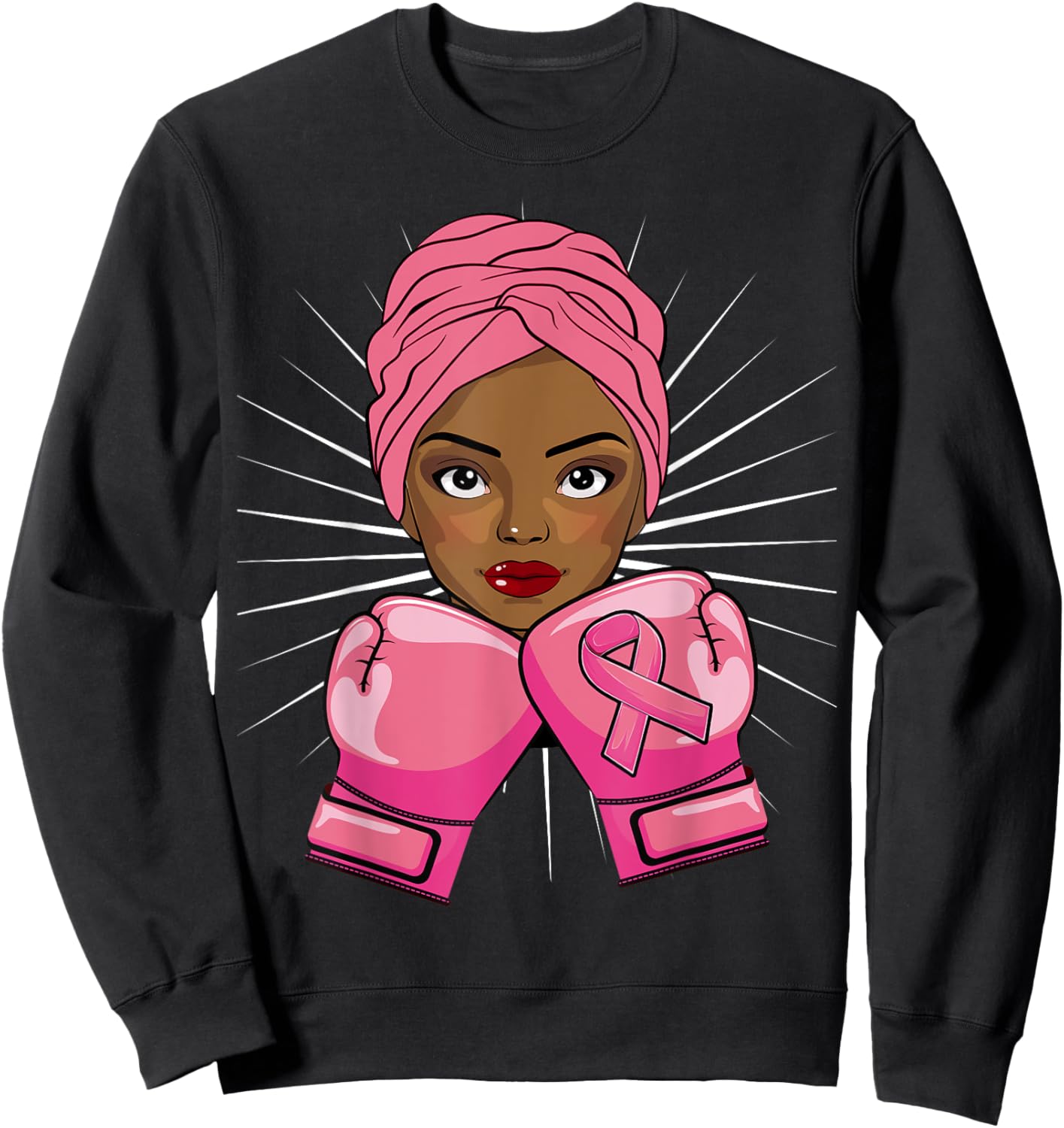 Black African American Woman Fight Breast Cancer Sweatshirt - Sweatshirt | Black