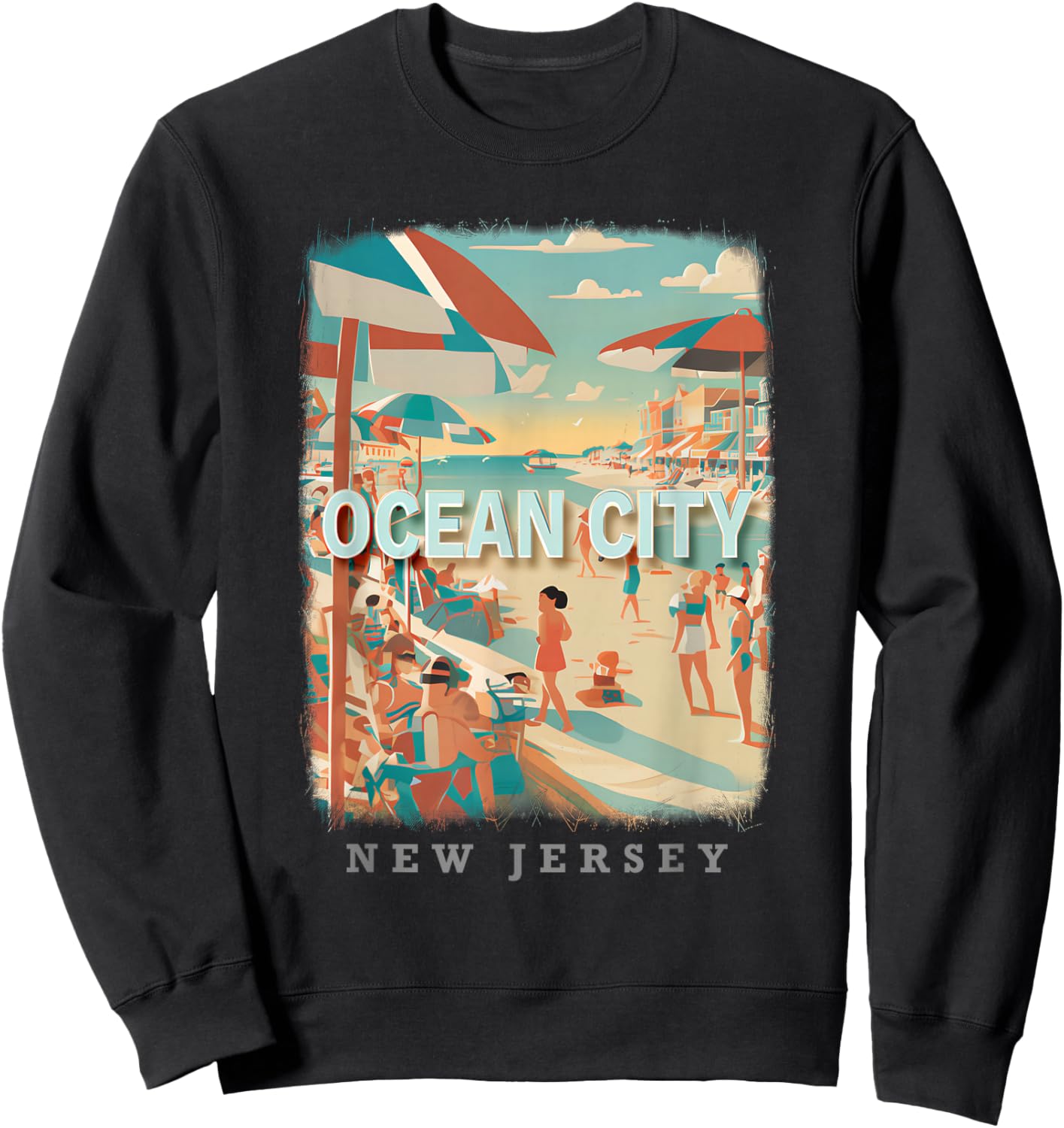 Ocean City New Jersey NJ Boardwalk Bliss SD105 Sweatshirt - Sweatshirt | Black