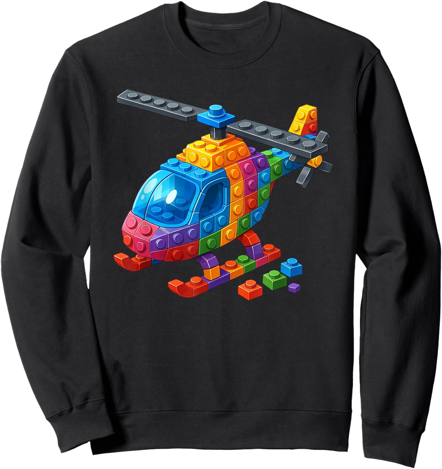Master Builder Hélicoptère Blocs de construction Jouets pour garçons Sweatshirt - Sweatshirt | Black