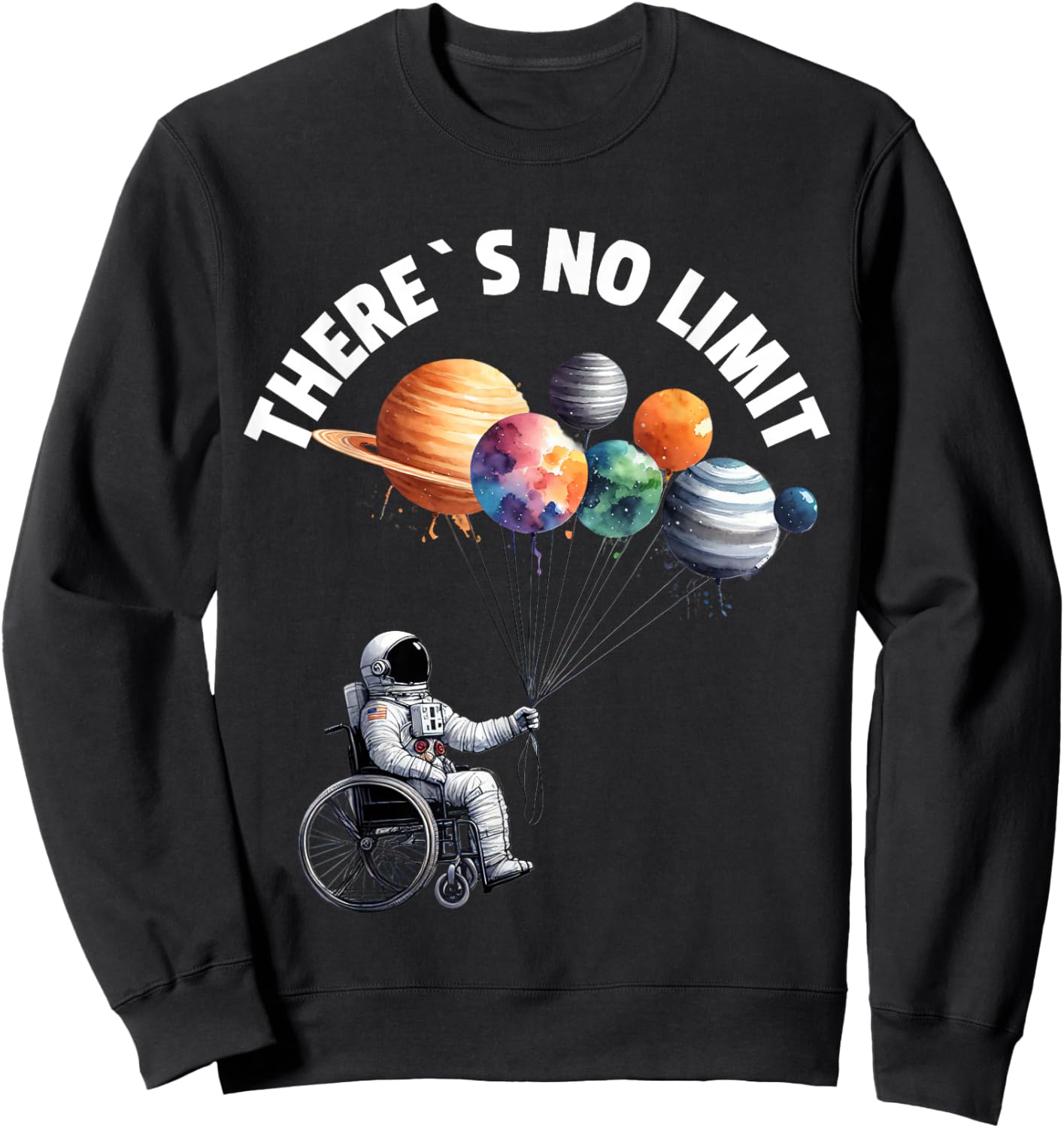 Motivation To Wheelchair Astronaut Kids With Sweatshirt - Sweatshirt | Black