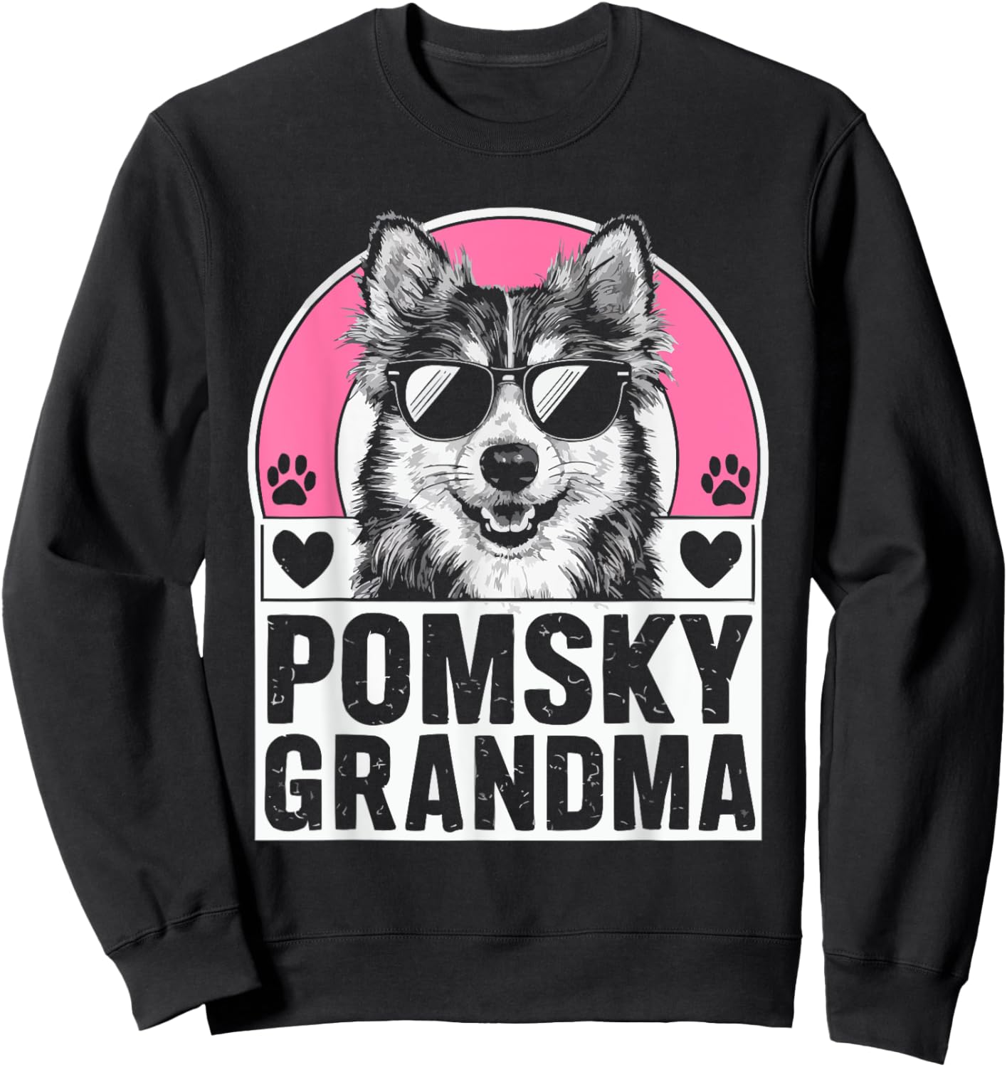 Pomsky Owner Dog Lover Puppy Pomeranian Siberian Husky Sweatshirt - Sweatshirt | Black