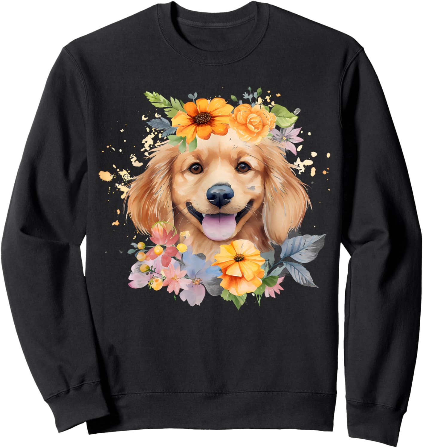 Watercolor English Cocker Spaniel Puppy Sweatshirt - Sweatshirt | Black