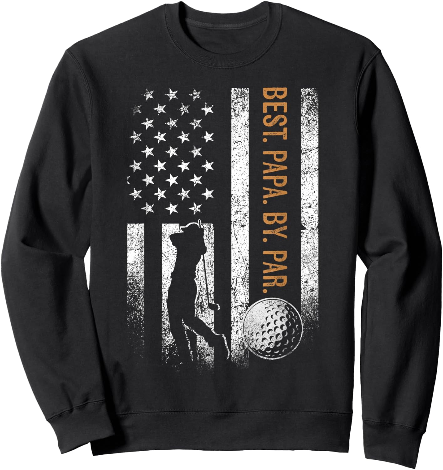Best Papa By Par Golfing Gifts Papa Father's Day Golf Sweatshirt - Sweatshirt | Black