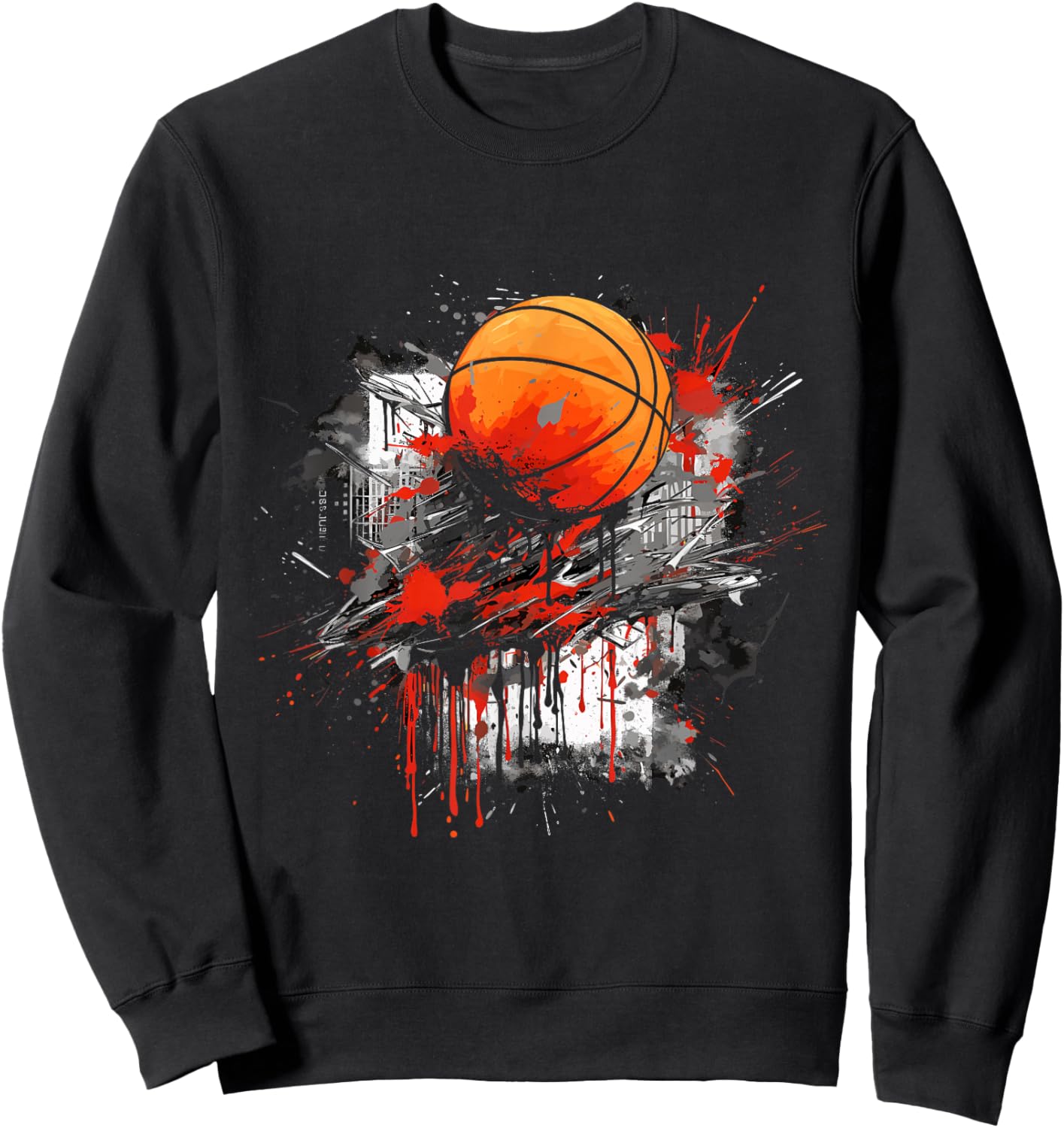Graffiti Basketball Graphic Street Art Wall Art Jersey Cool Sweatshirt - Sweatshirt | Black