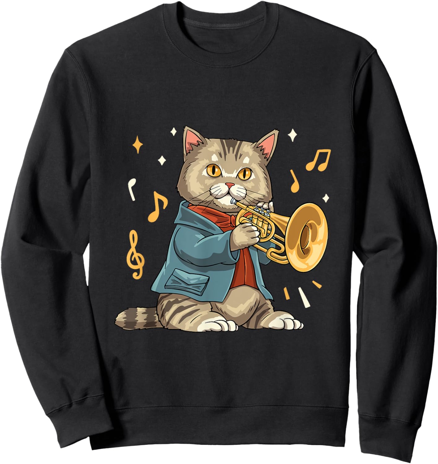 Mellophonist Musical Instrument Mellophone Player Cat Sweatshirt - Sweatshirt | Black