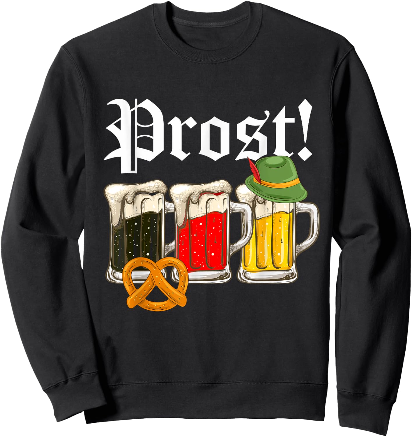 Cheers Beer Pretzel Lover Oktoberfest Festival 2019 Drinking Sweatshirt - Sweatshirt | Black