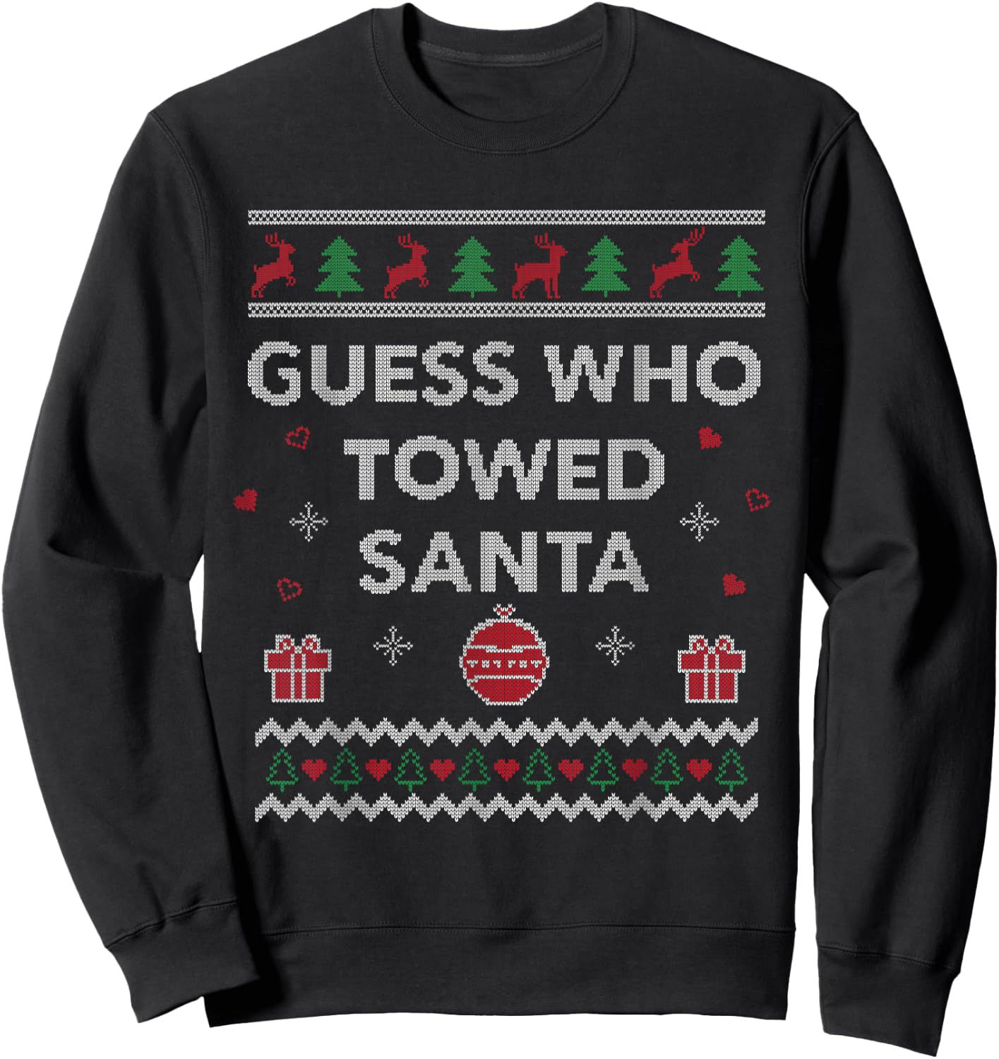 Tow Truck Driver Christmas Funny Xmas Design Sweatshirt - Sweatshirt | Black