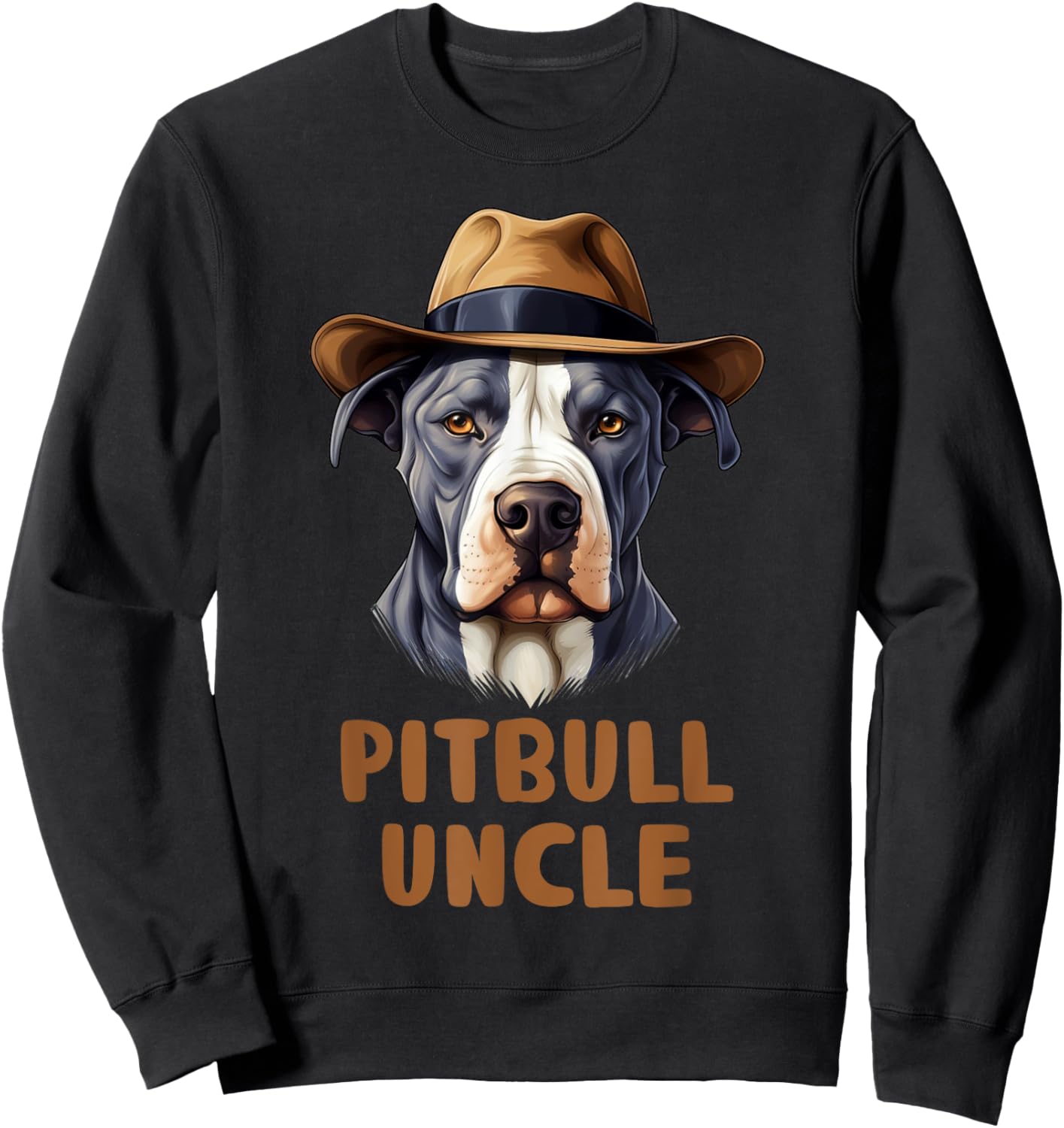 Cute Pitbull Uncle Puppy Lovers Dog Owners Gift Funny Pittie Owner - Men's Black Short Sleeve Classic Fit - Small Sweatshirt - Sweatshirt | Black