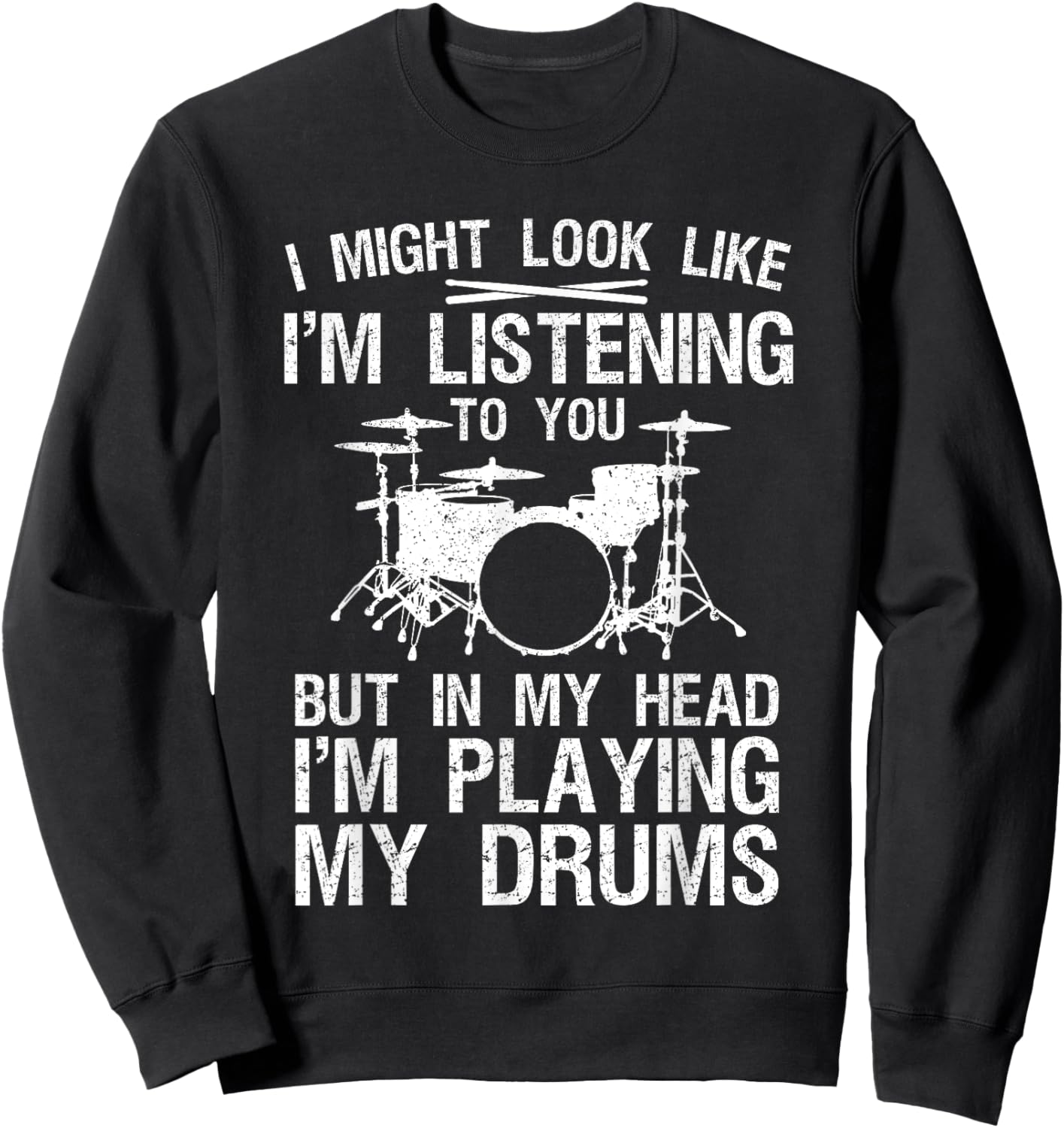 Funny Drummer Design Women Drumline Drumming Drummer Sweatshirt - Sweatshirt | Black