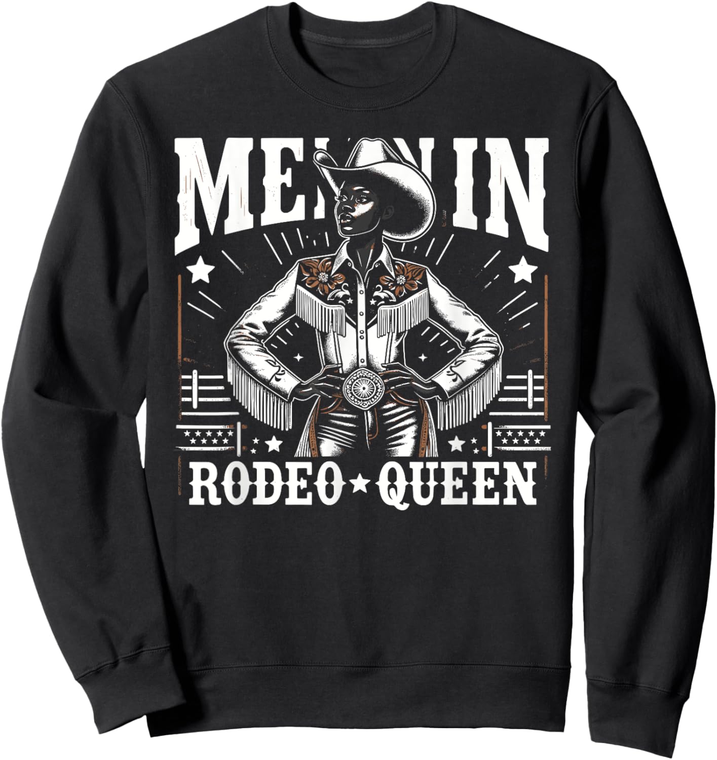 Melanin Rodeo Queen, Country African American Cowgirl Sweatshirt - Sweatshirt | Black
