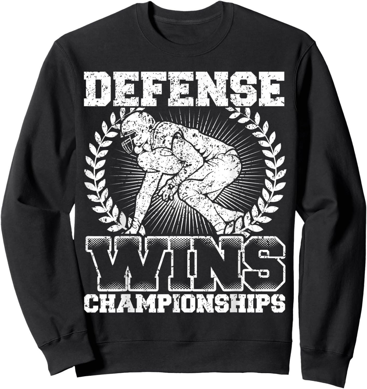 Defense wins Championships | Football Defence Lineman Sweatshirt - Sweatshirt | Black