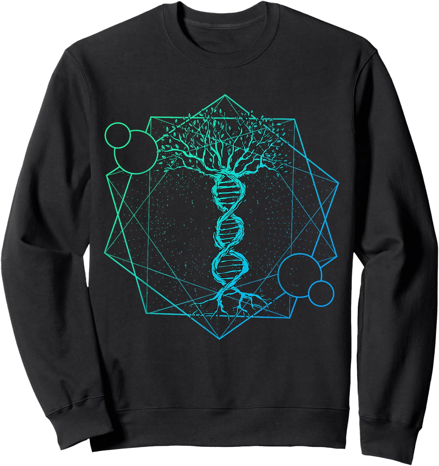 Geometric Triangle Tree Life DNA - Esoteric Geometry Sweatshirt - Sweatshirt | Black
