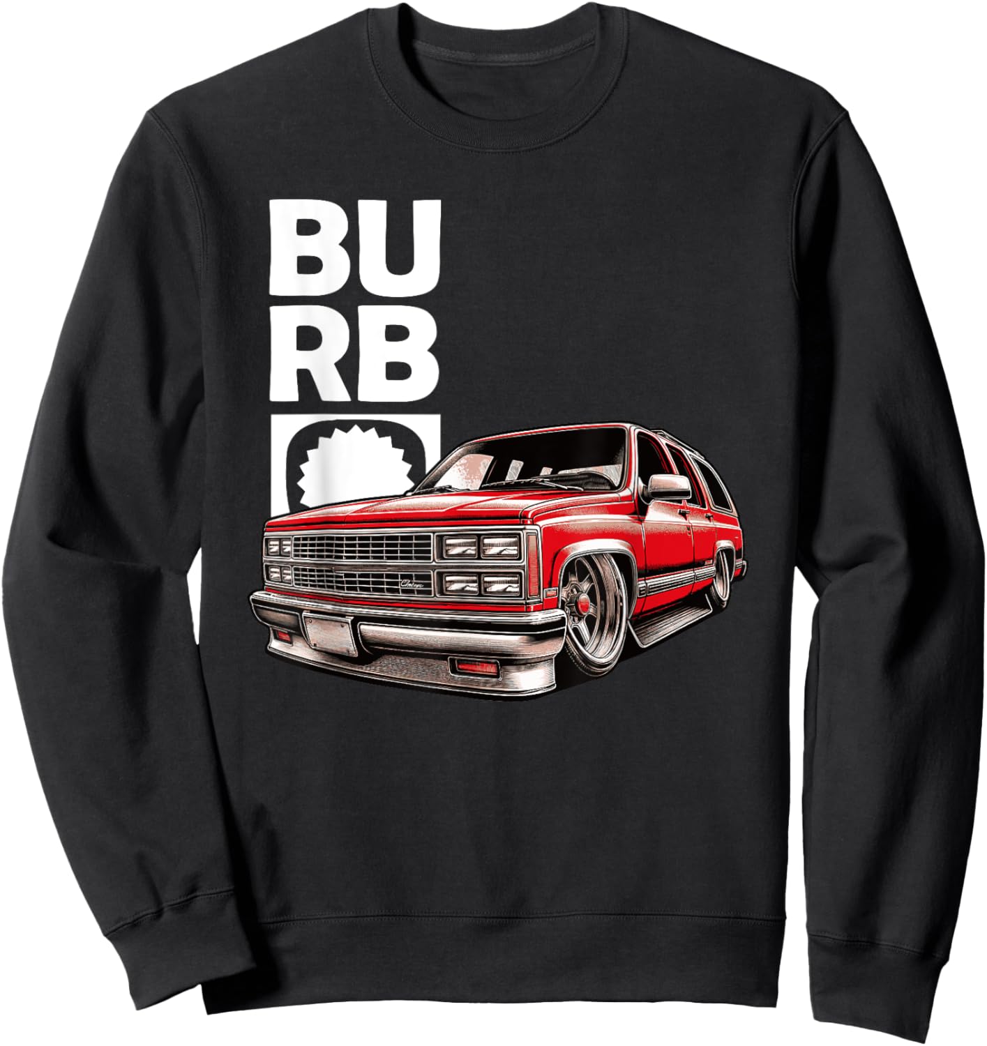Squarebody Truck Burb Crest Truck Squarebody Suburban Sweatshirt - Sweatshirt | Black