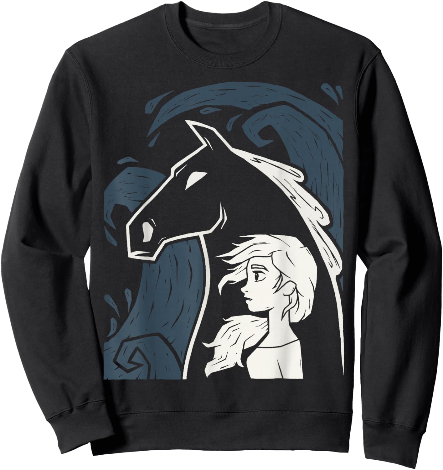Disney Frozen 2 Elsa Water Horse Portrait Sweatshirt - Sweatshirt | Black