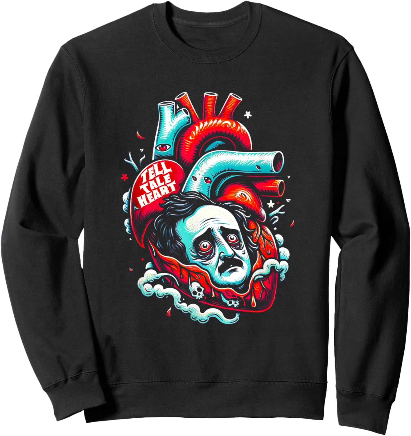 Edgar Allan Poe Tell-Tale Heart Literary Lover Sweatshirt - Sweatshirt | Black