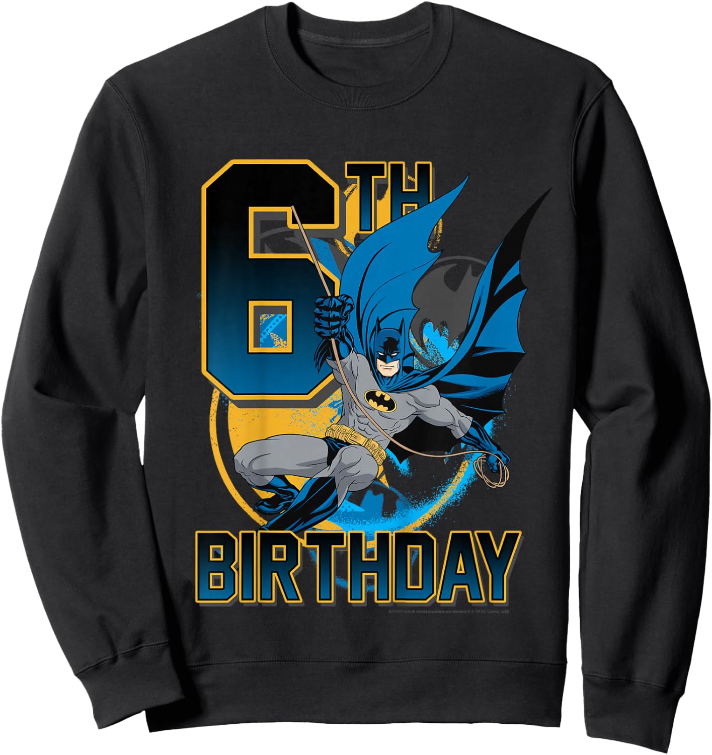 Kids DC Comics Batman 6th Birthday Action Shot Sweatshirt - Sweatshirt | Black