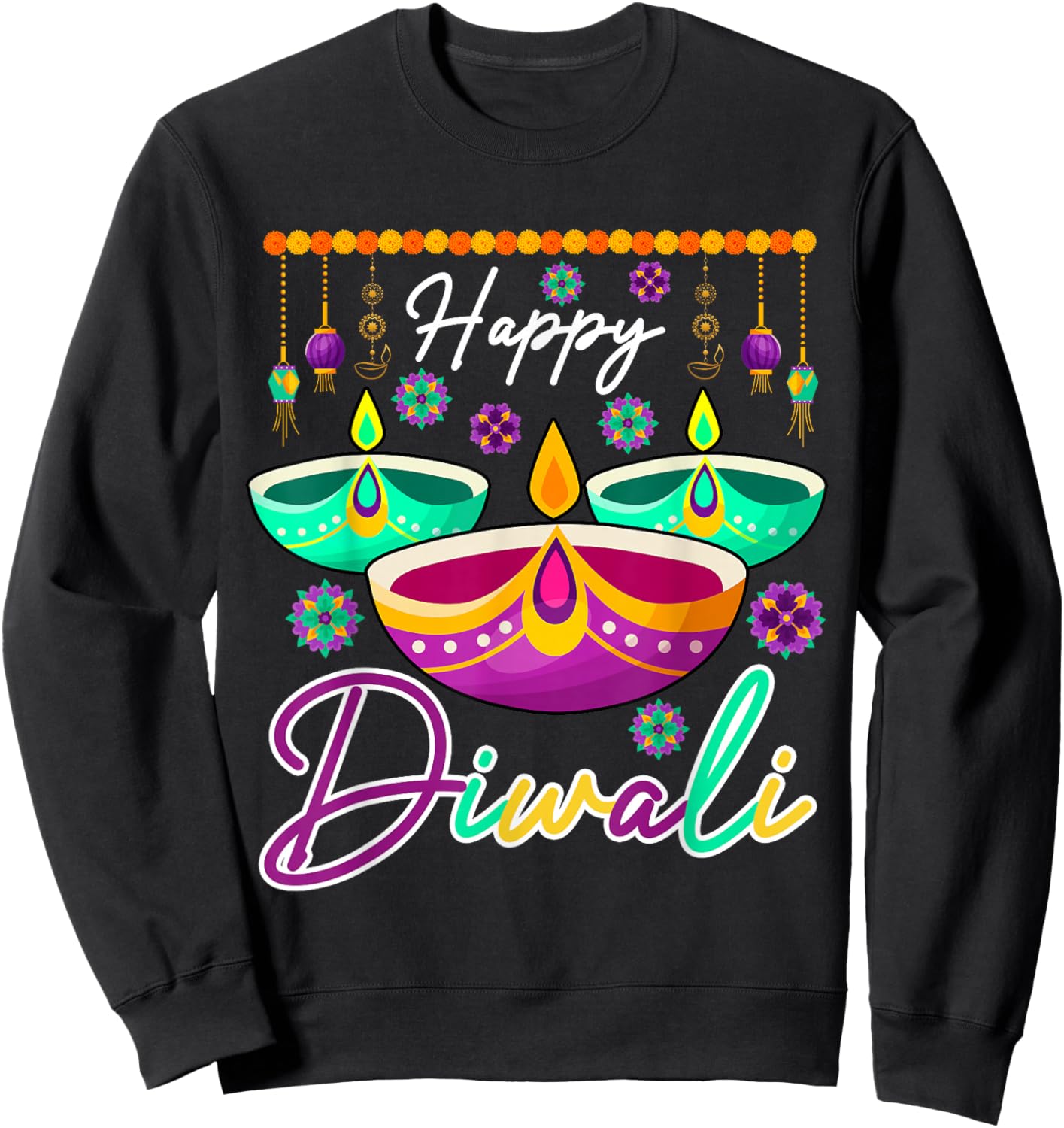 Happy Diwali Funny Festival Proud Indian Matching Family Sweatshirt - Sweatshirt | Black