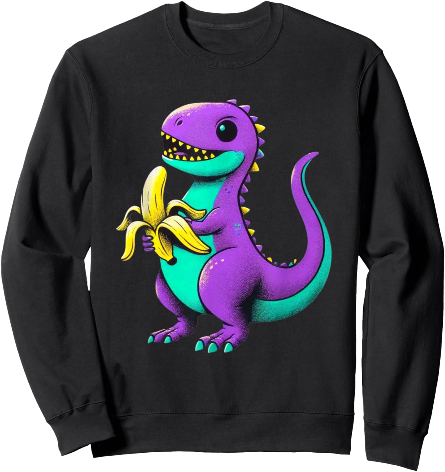Funny Thesaurus Dinosaur eating a banana Sweatshirt - Sweatshirt | Black