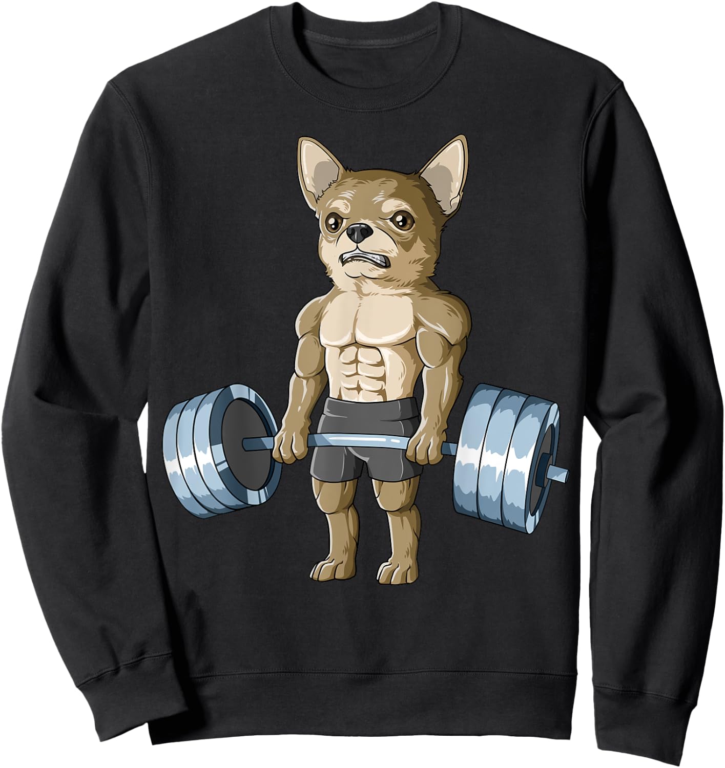 Weightlifting Chihuahua Deadlifting Chihuahua Powerlifting Sweatshirt - Sweatshirt | Black