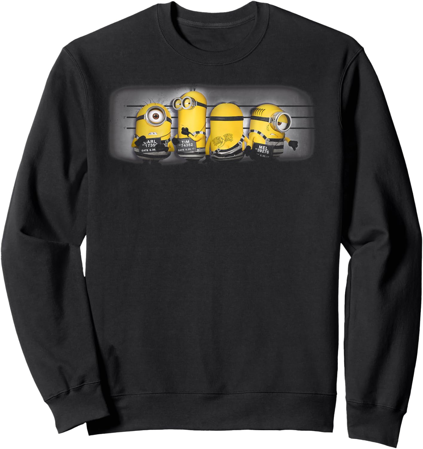 Despicable Me Minions Group Mug Shot Graphic Small Sweatshirt - Sweatshirt | Black