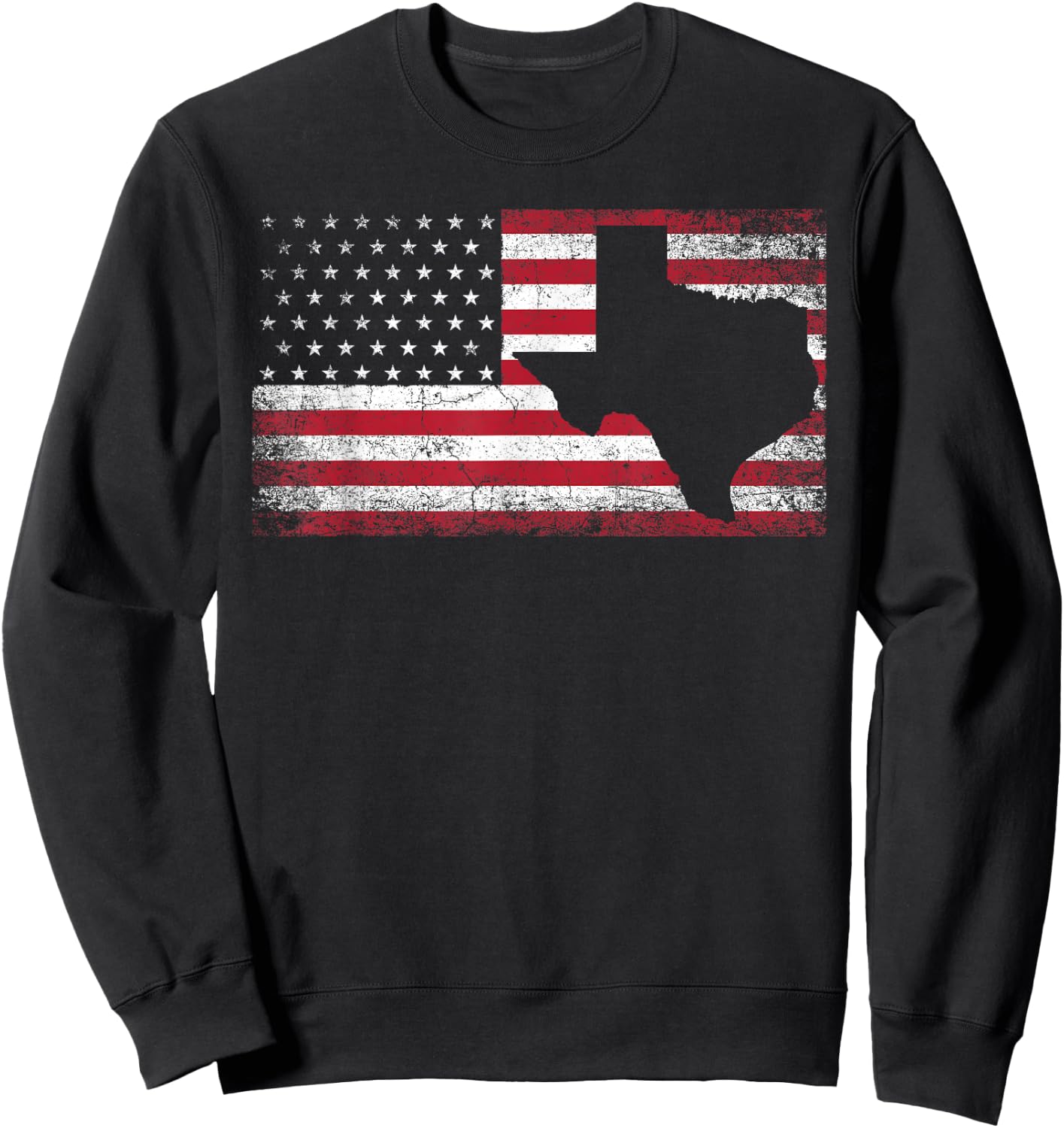American Flag Texas 4th of July Vintage Gift Men Women Retro Small Sweatshirt - Sweatshirt | Black