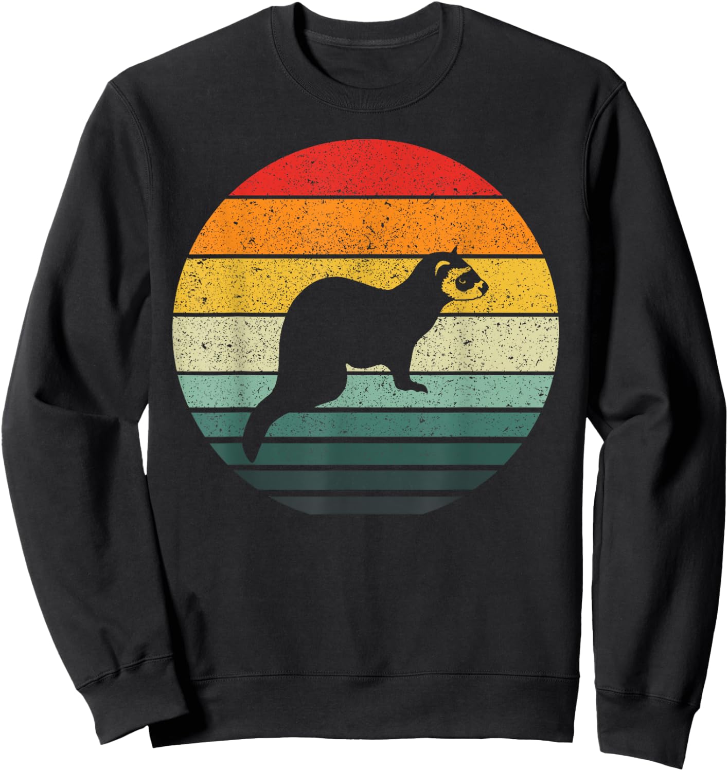 Vintage Ferret Retro Sweatshirt - Sweatshirt | Black