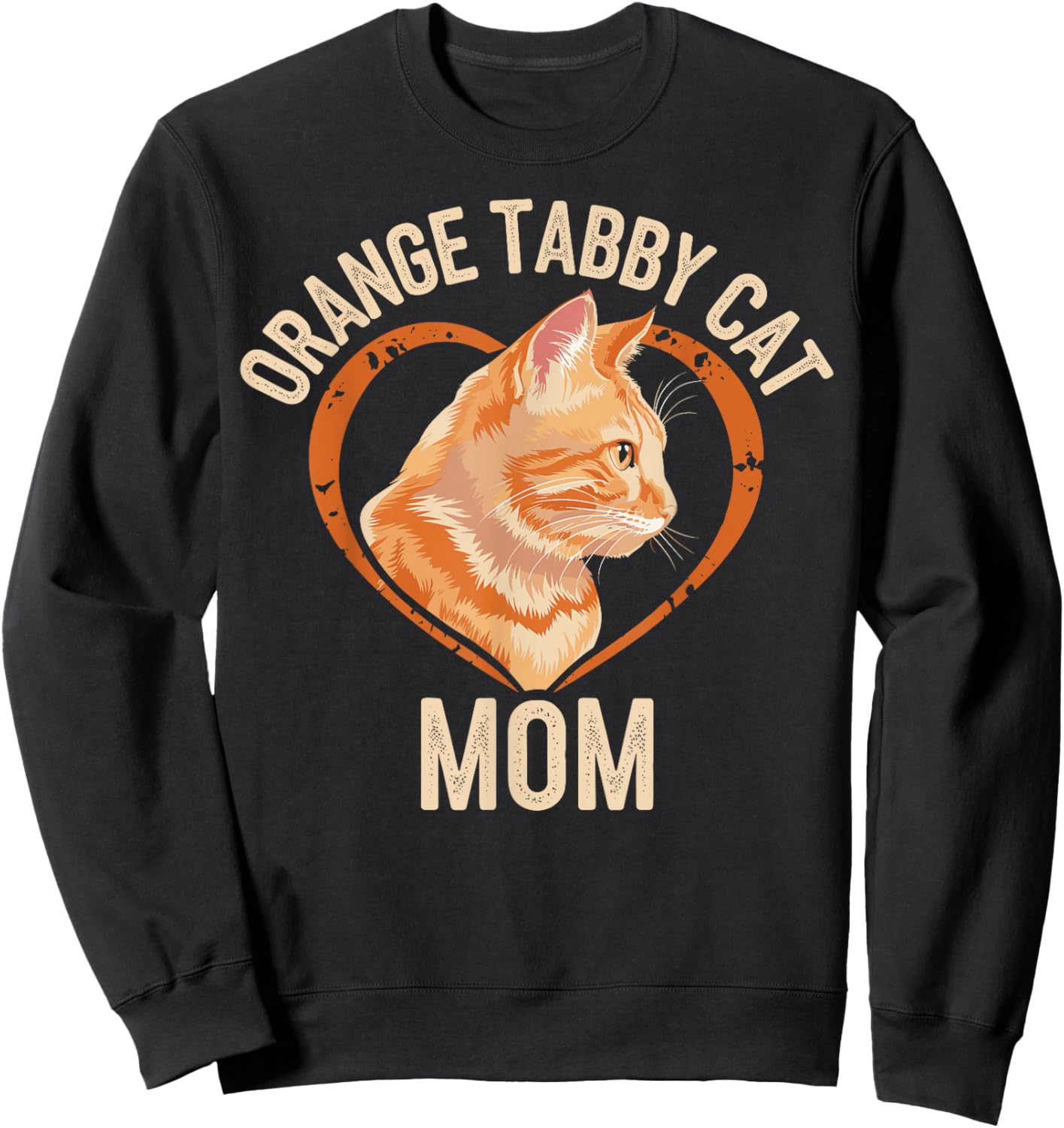 Orange Tabby Cat Mom Sweatshirt - Sweatshirt | Black
