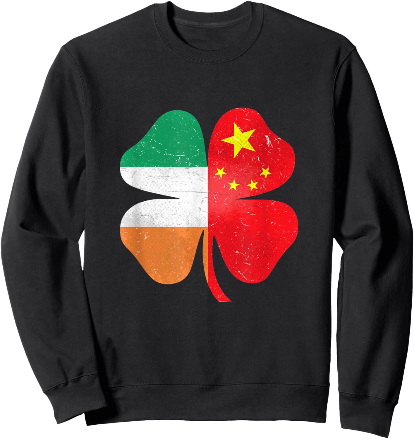 Chinese Irish Shamrock China Ireland St. Patrick's Day Sweatshirt - Sweatshirt | Black