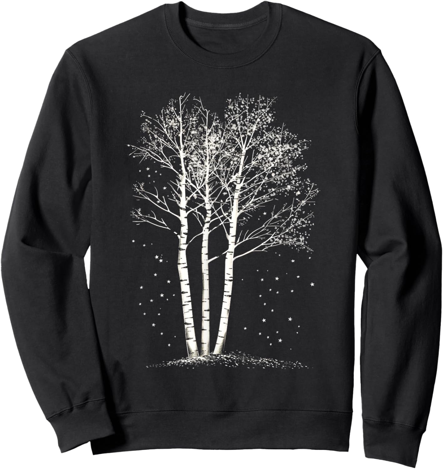 Realistic Forest Birch Tree Twilight Birch tree Sweatshirt - Sweatshirt | Black