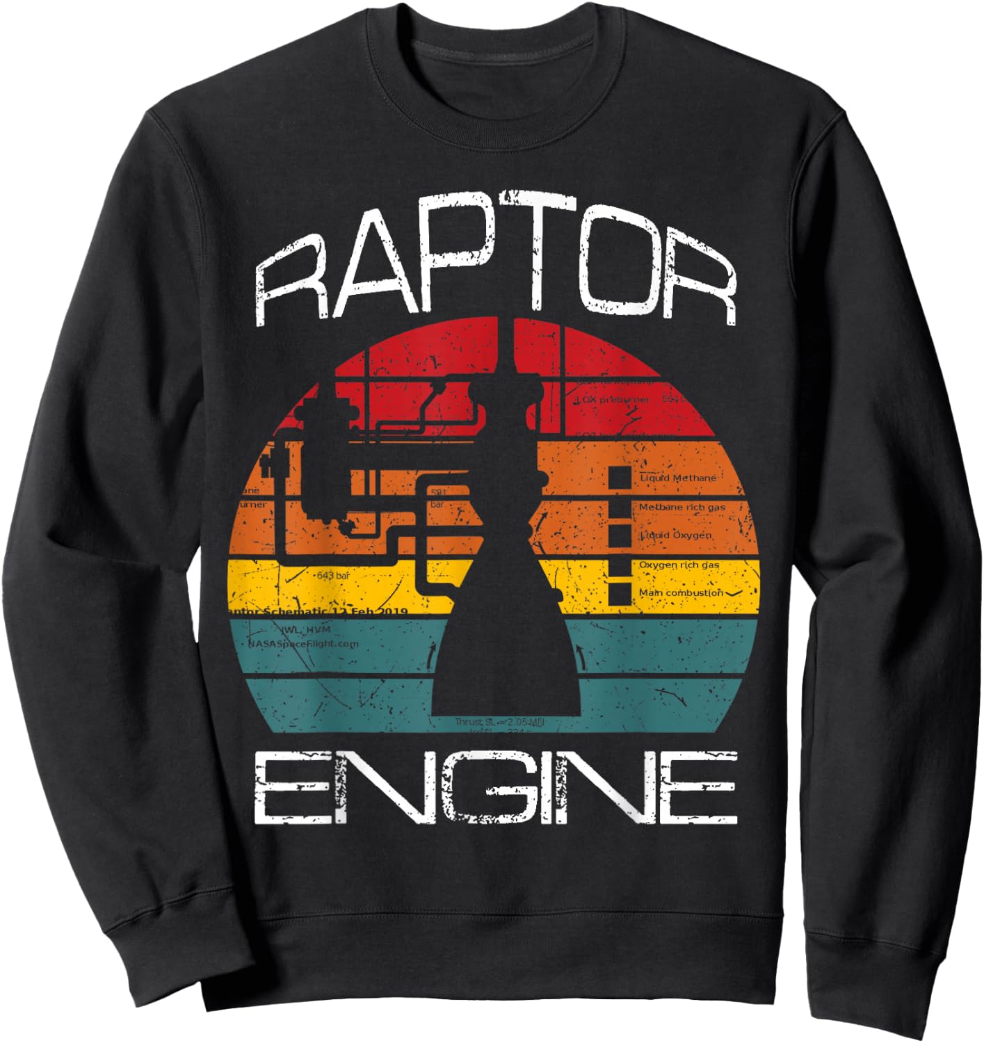 Starship Raptor Engine For Rocket Scientist & Space Explorer Sweatshirt - Sweatshirt | Black