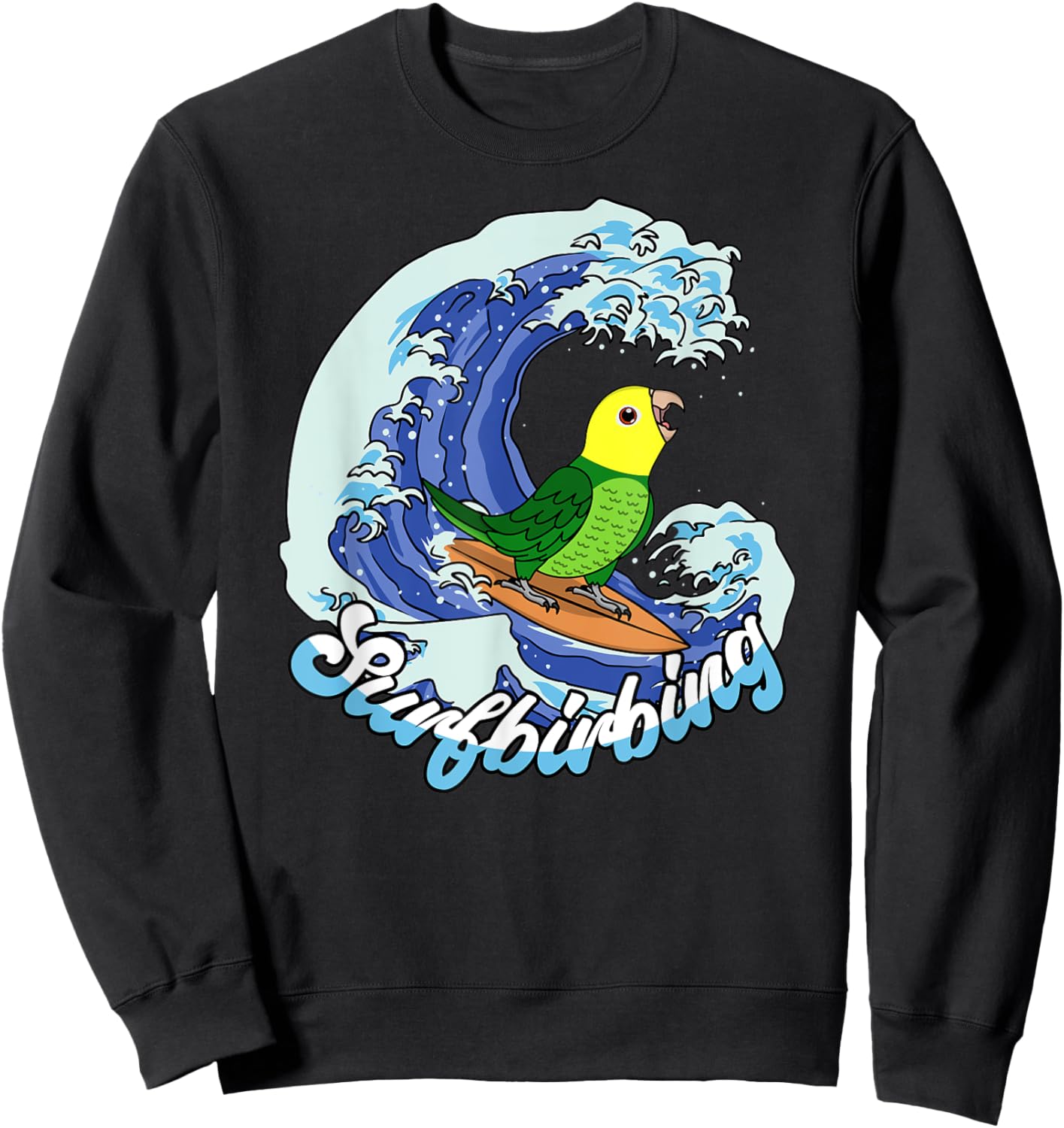 Surfbirbing Parrot I Double Yellow-headed Amazon Sweatshirt - Sweatshirt | Black