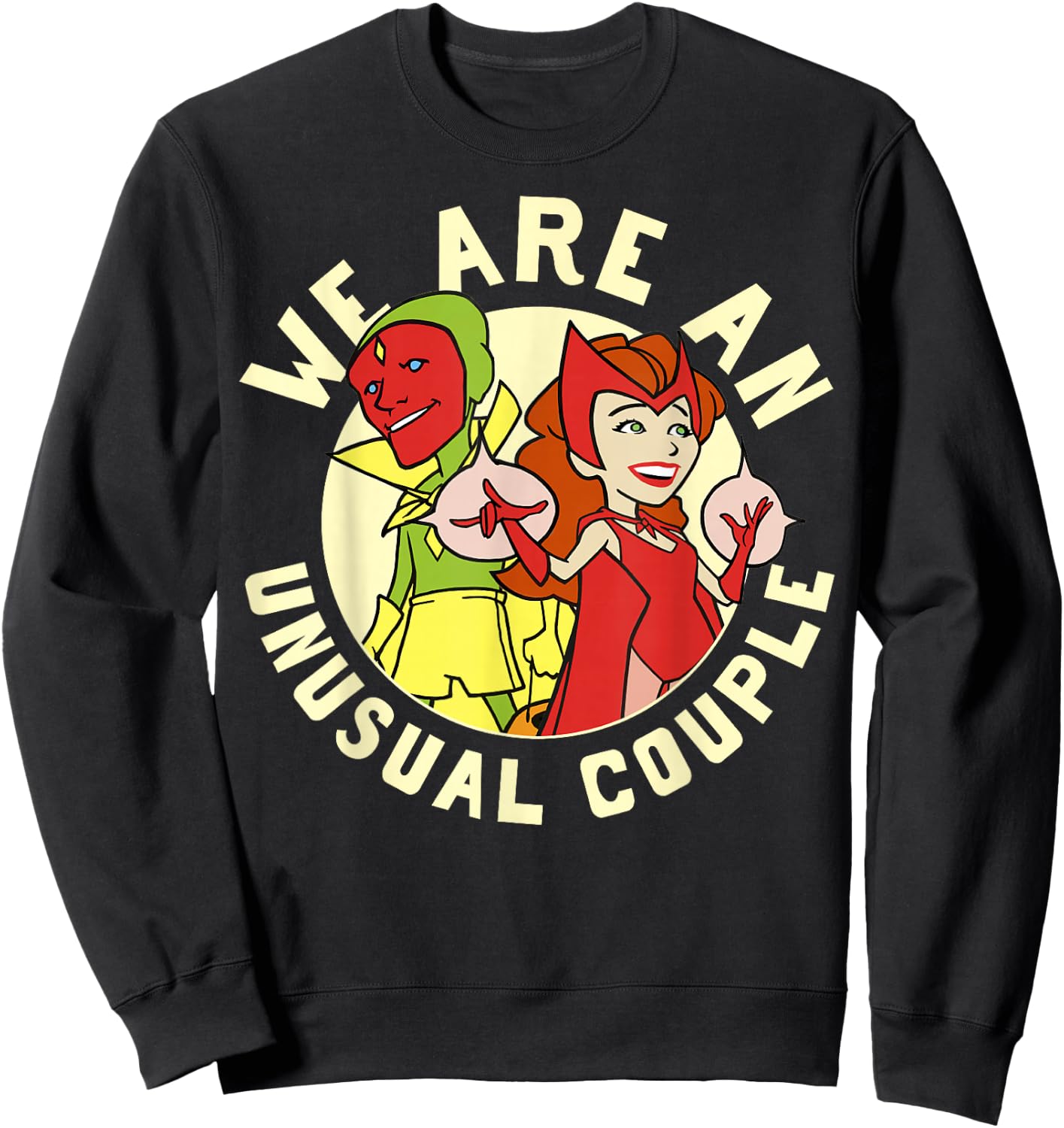 Marvel WandaVision Halloween We Are An Unusual Couple Retro Sweatshirt - Sweatshirt | Black