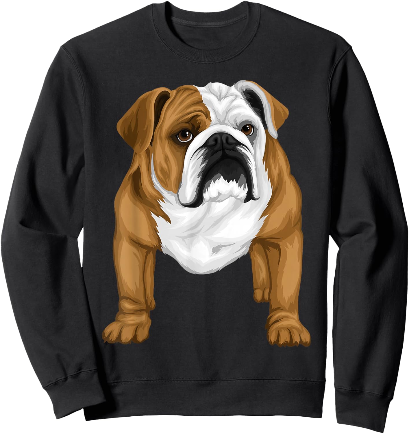 Cool Bulldog Dog Face Graphic Sweatshirt - Sweatshirt | Black