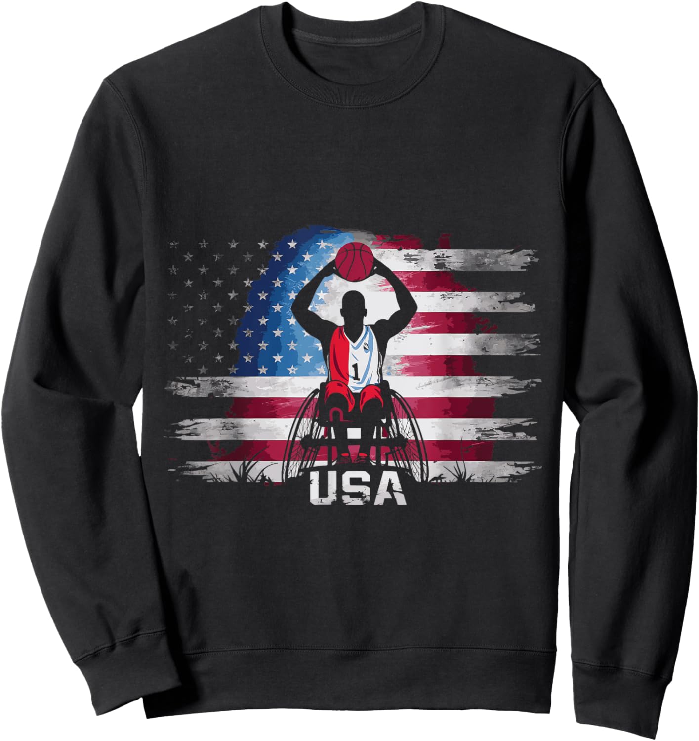 USA Wheelchair Basketball Sweatshirt - Sweatshirt | Black