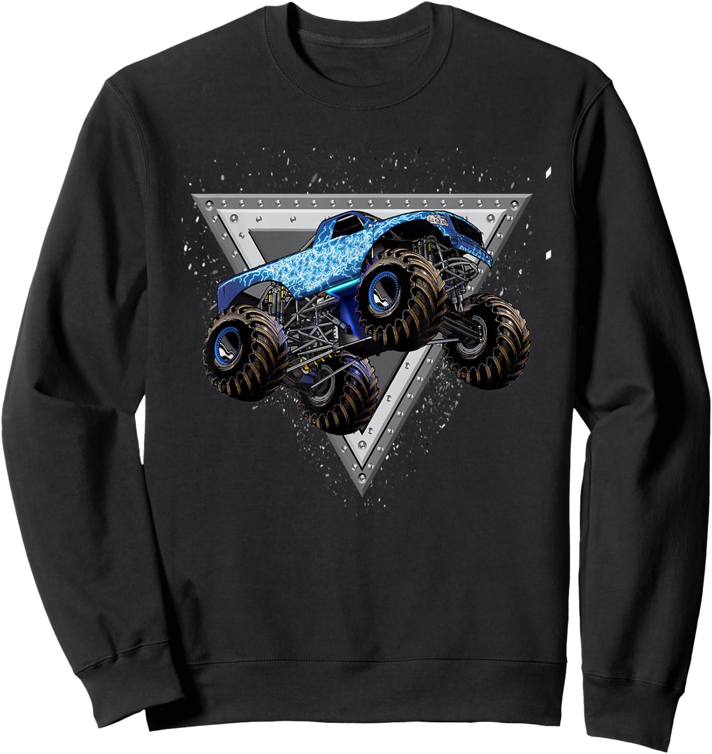 Monster Truck Shirt for Adults and Kids - Blue Truck Sweatshirt - Sweatshirt | Black