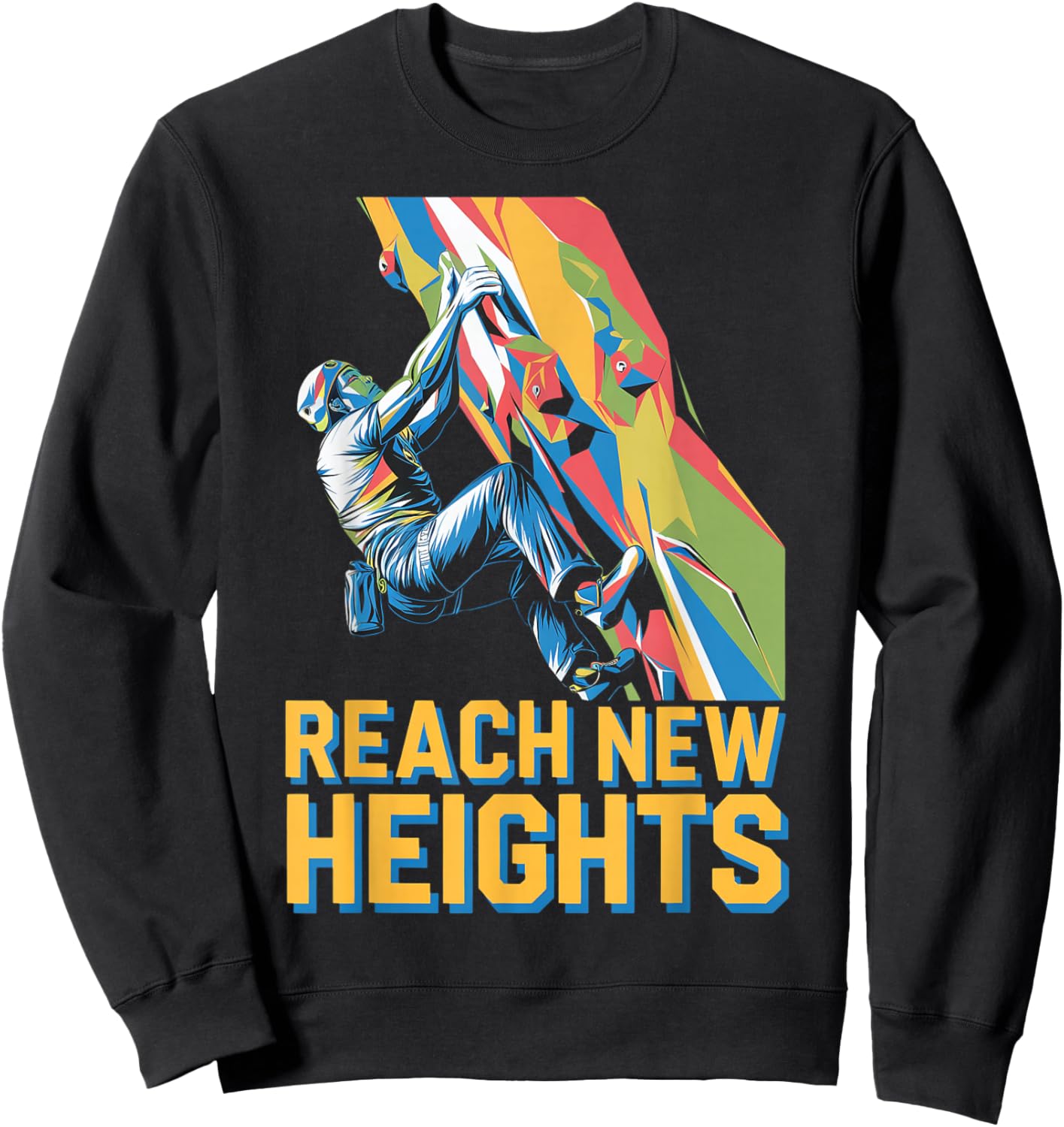 Climber Reaching New Heights for Adventure Lovers Sweatshirt - Sweatshirt | Black