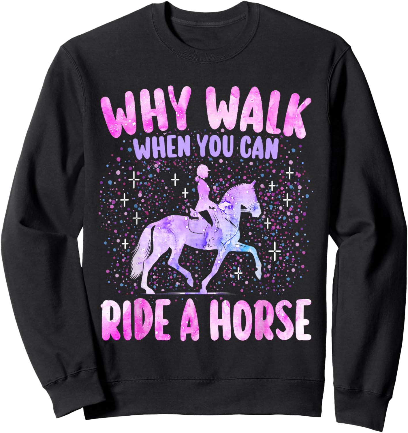 Humour Fille Équitation Cheval Femme Cavalière Sweatshirt - Sweatshirt | Black