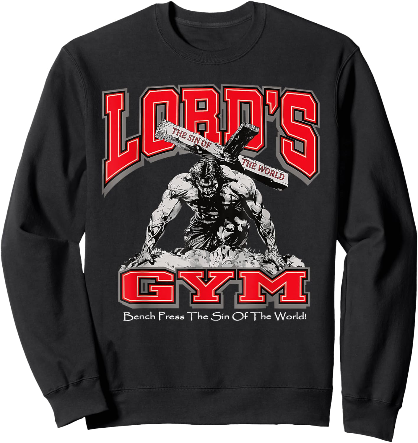 Lords Gym Bench Press The Sin Of The World Sweatshirt - Sweatshirt | Black