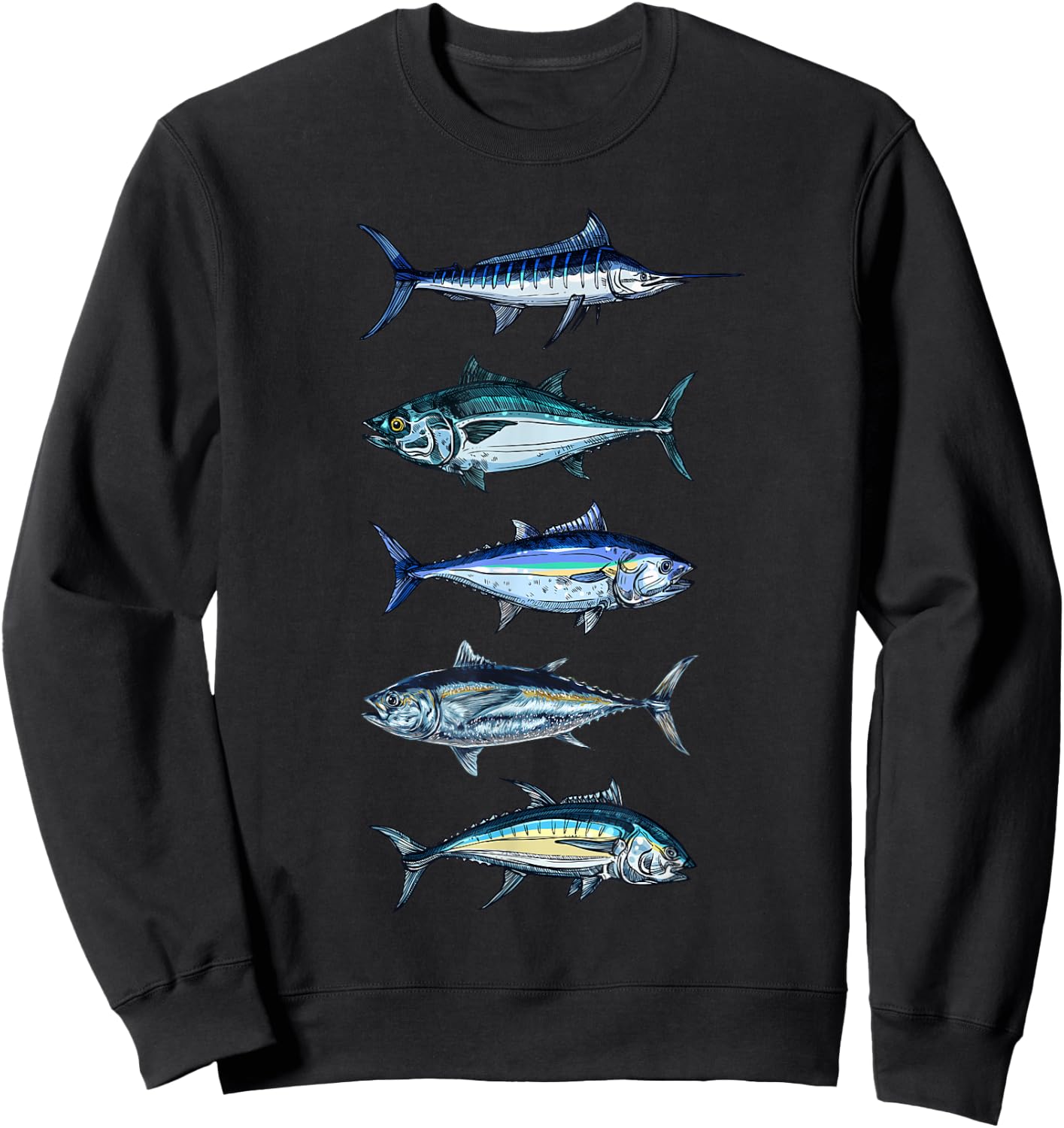 Saltwater fish species swordfish fishing camping hunting Sweatshirt - Sweatshirt | Black